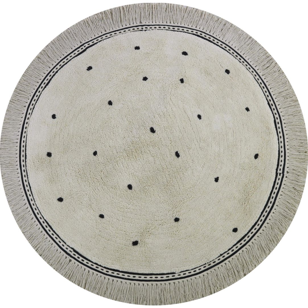 Kinderteppich rund Anna dots cream 110x110cm