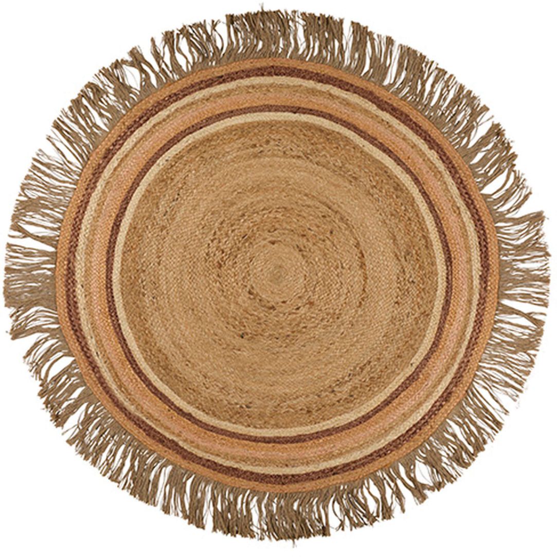 Kinderteppich rund Jute Tess rust 110x110cm